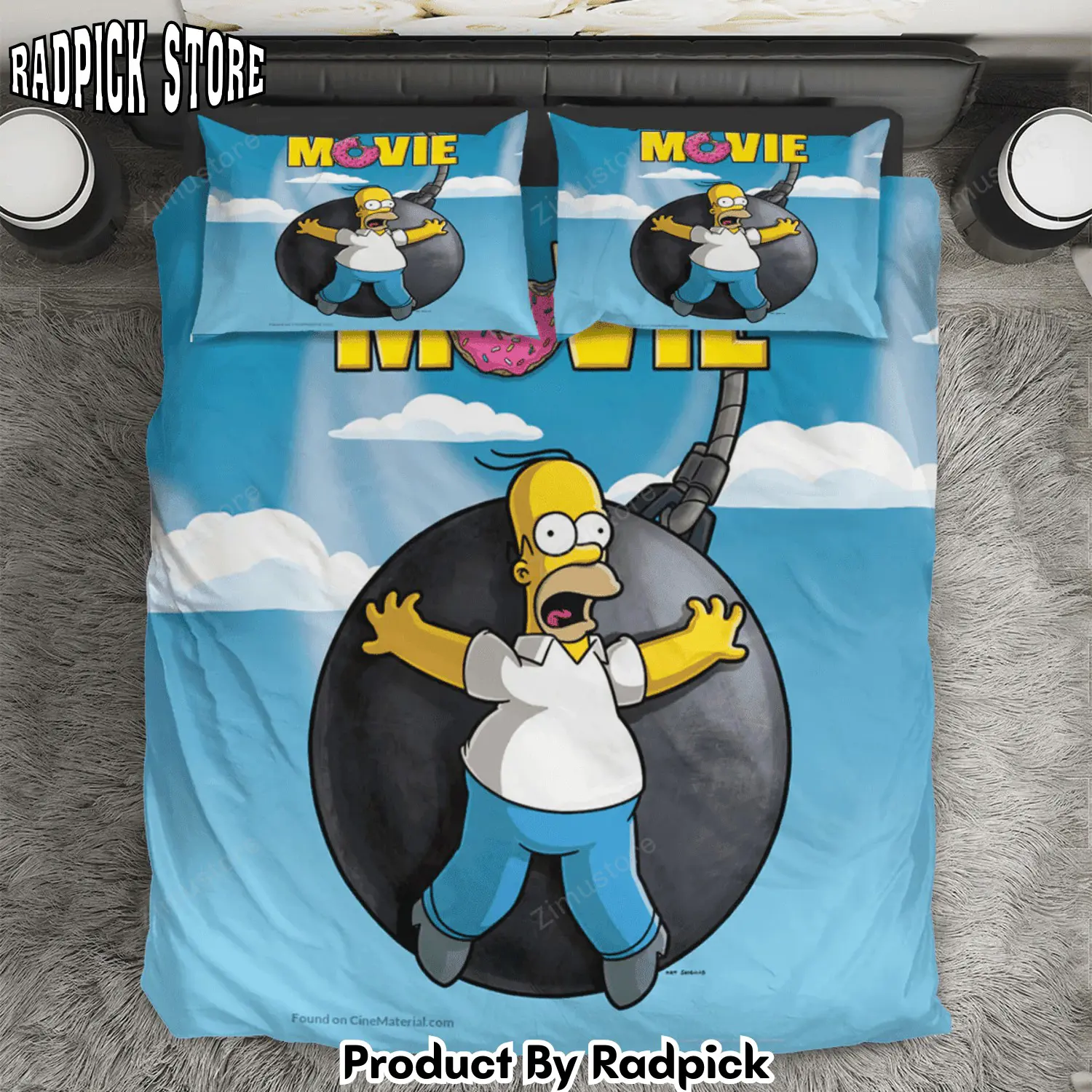 Radpick the simpsons movie poster 5 3pcs 3pcs bedding set duvet cover and pillow cases gift for fan rp327918